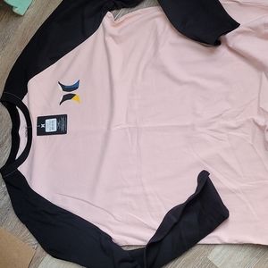 Hurley Colorblock Long Sleeve Raglan Tee Pink and Black Size Large NWT